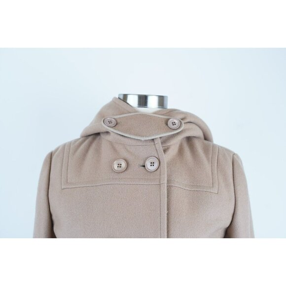 Prada Women's Long Wool Hooded Inner Faux Fur Coat SZ 40 Tan Brown $3,995 - Picture 8 of 12